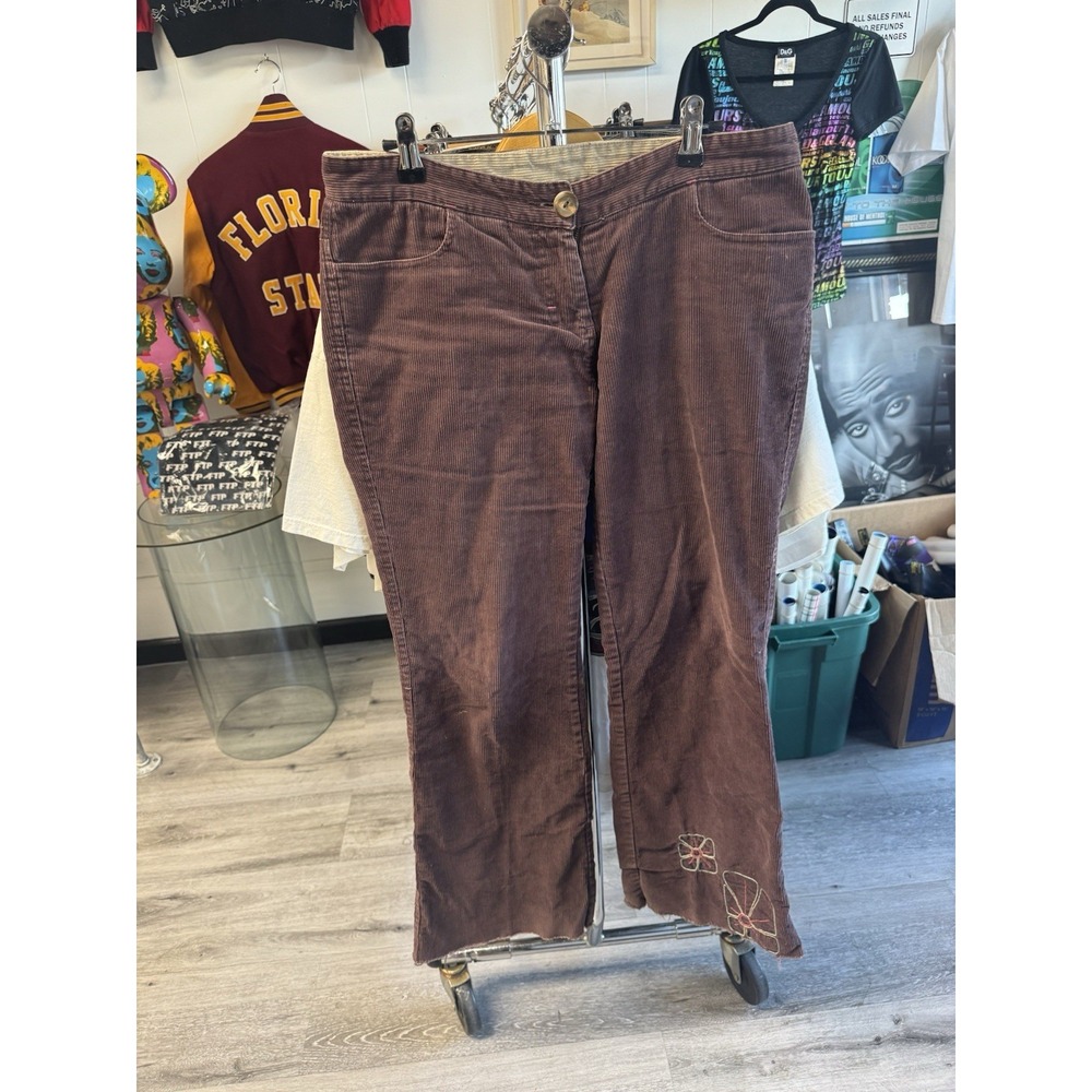 Komodo Mauve Corduroy Hippie Stitched Bohemian Flare Bell Bottoms Size 30
